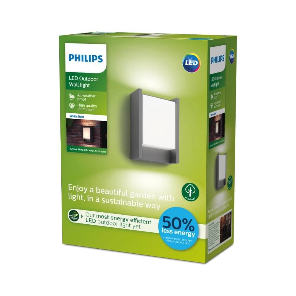 Wall lamp Arbour anthracite Philips 8719514490222