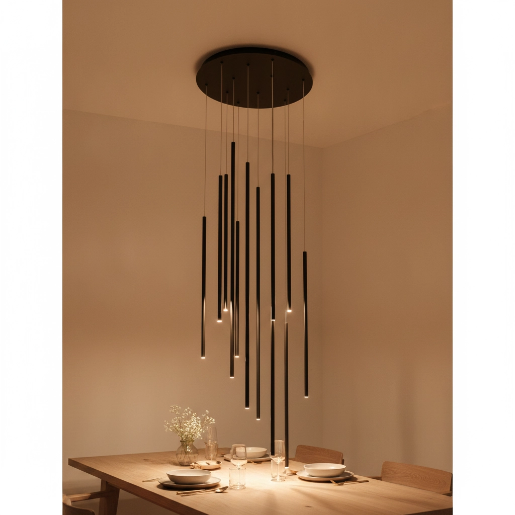 Design pendant lamp Elettra 12-light black