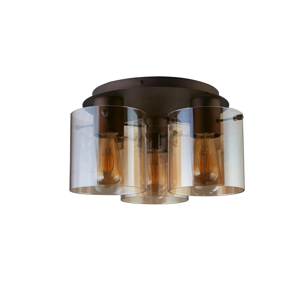 Ceiling lamp 3-lights Sweden Mocha Brown Searchlight 5053423271668
