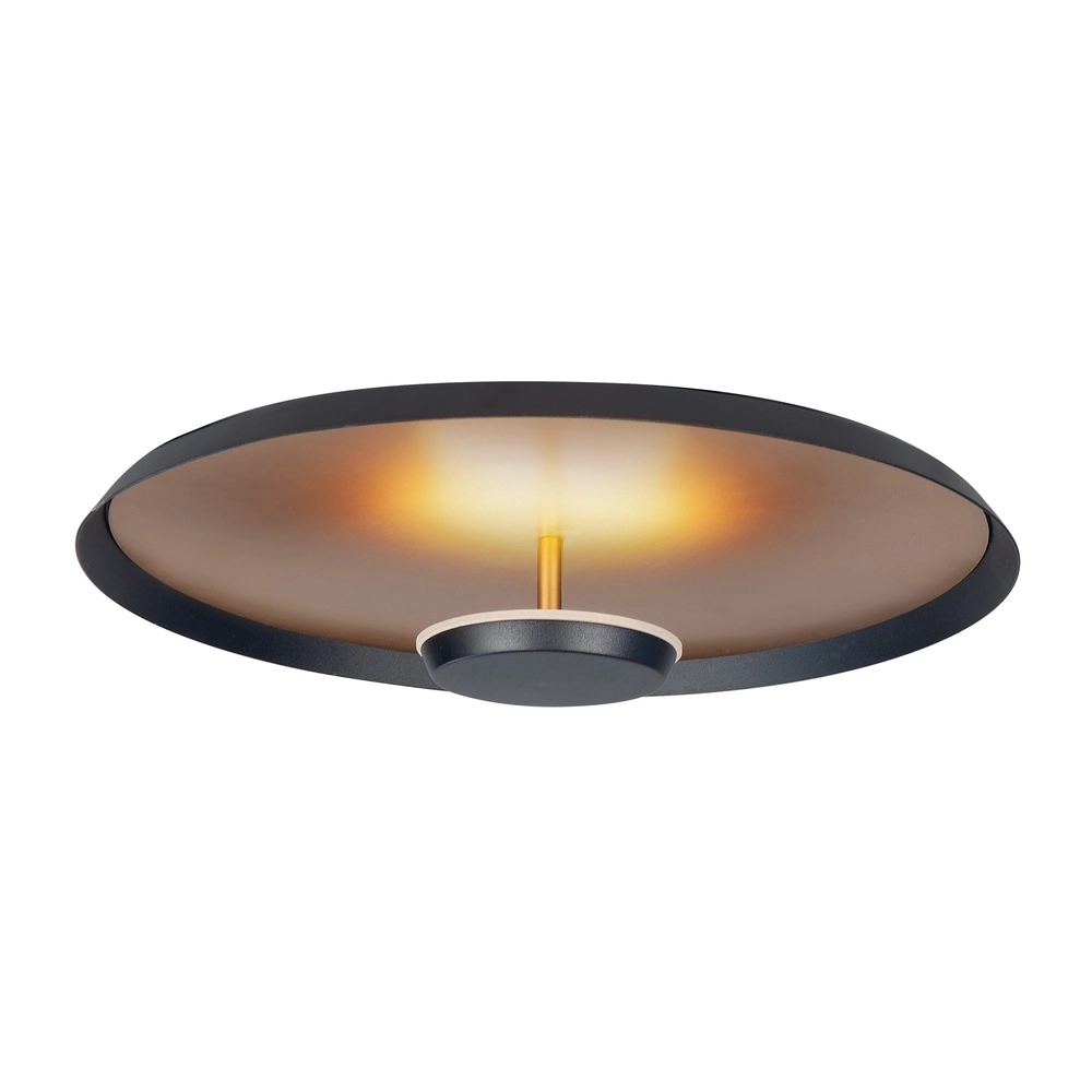 Sleek ceiling lamp Oro black with gold Ø 25,5cm