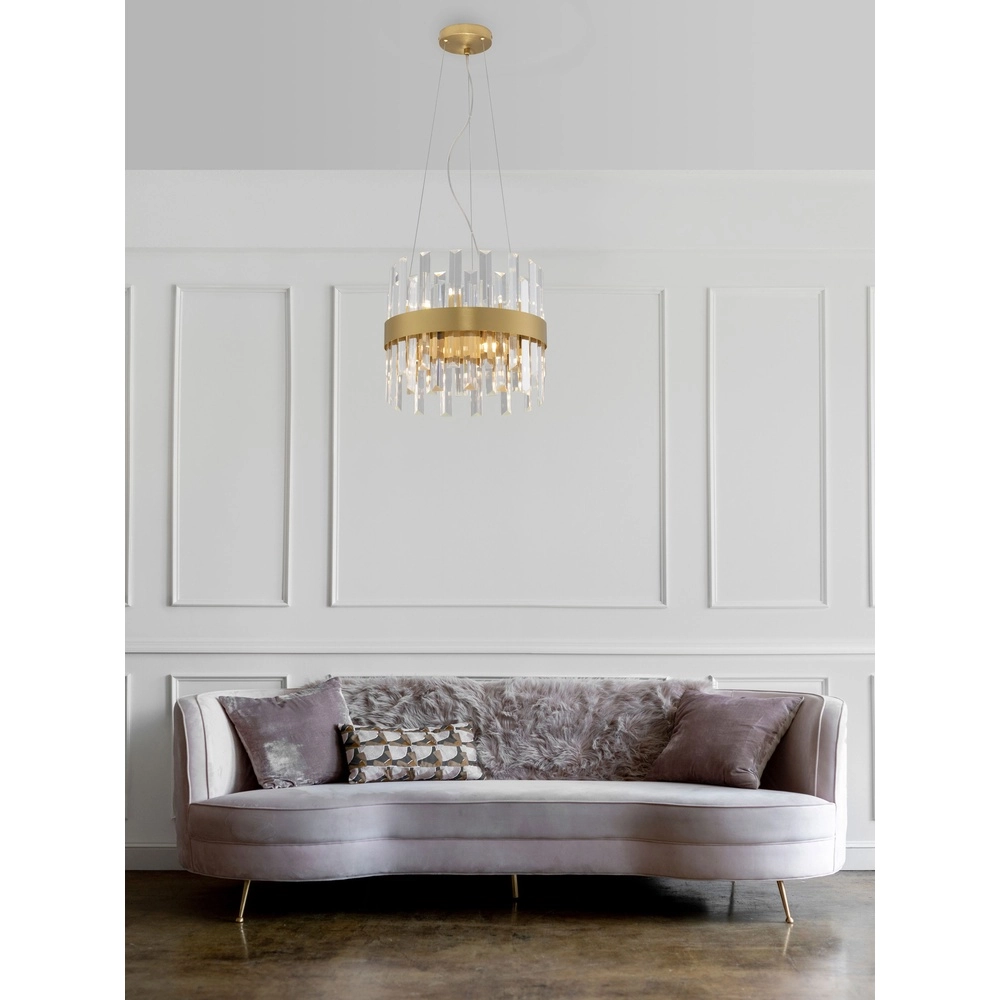 Golden pendant lamp Crown Ø 35cm