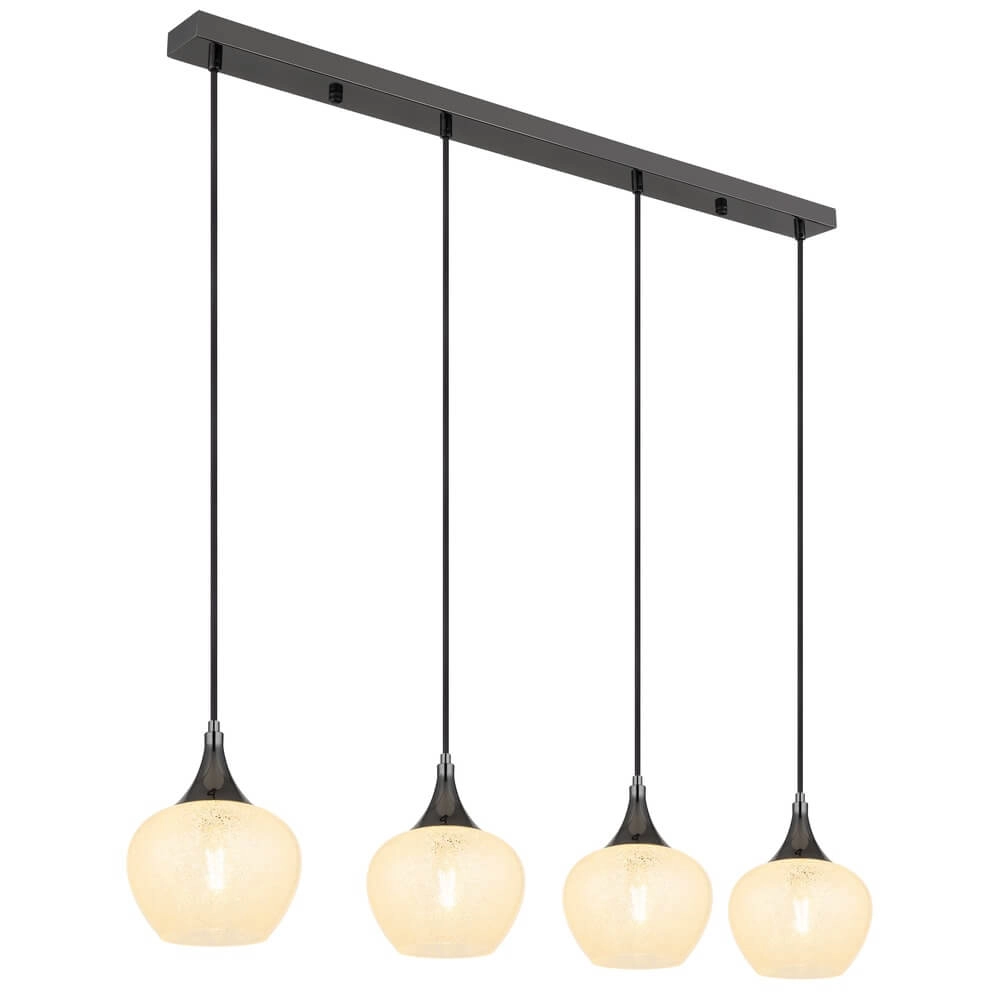 Anthracite pendant lamp Maxy with white glass 4-lights