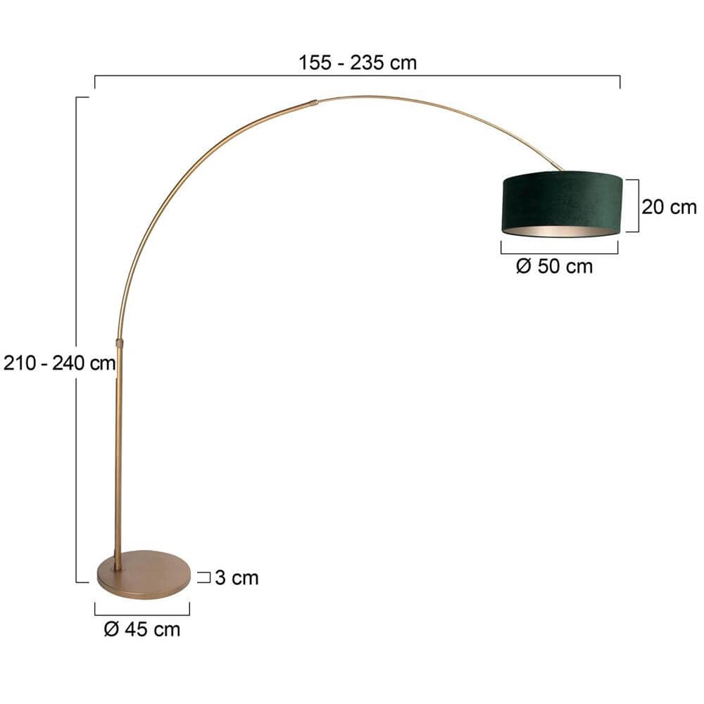 Arc lamp Sparkled Light bronze with green shade Ø 45cm Steinhauer 8712746179866