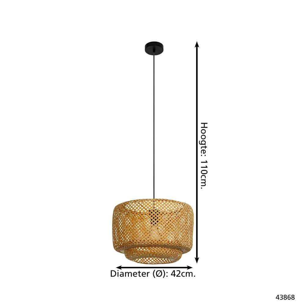 Pendant lamp Hettonle with rattan hood Eglo 9002759438685