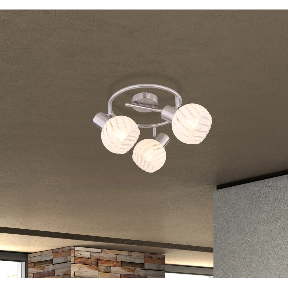 Ceiling lamp Willy nickel 3-lights Globo 9007371409105