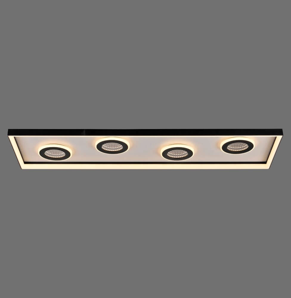 Rectangular ceiling lamp Dune black Paul Neuhaus 4012248384923