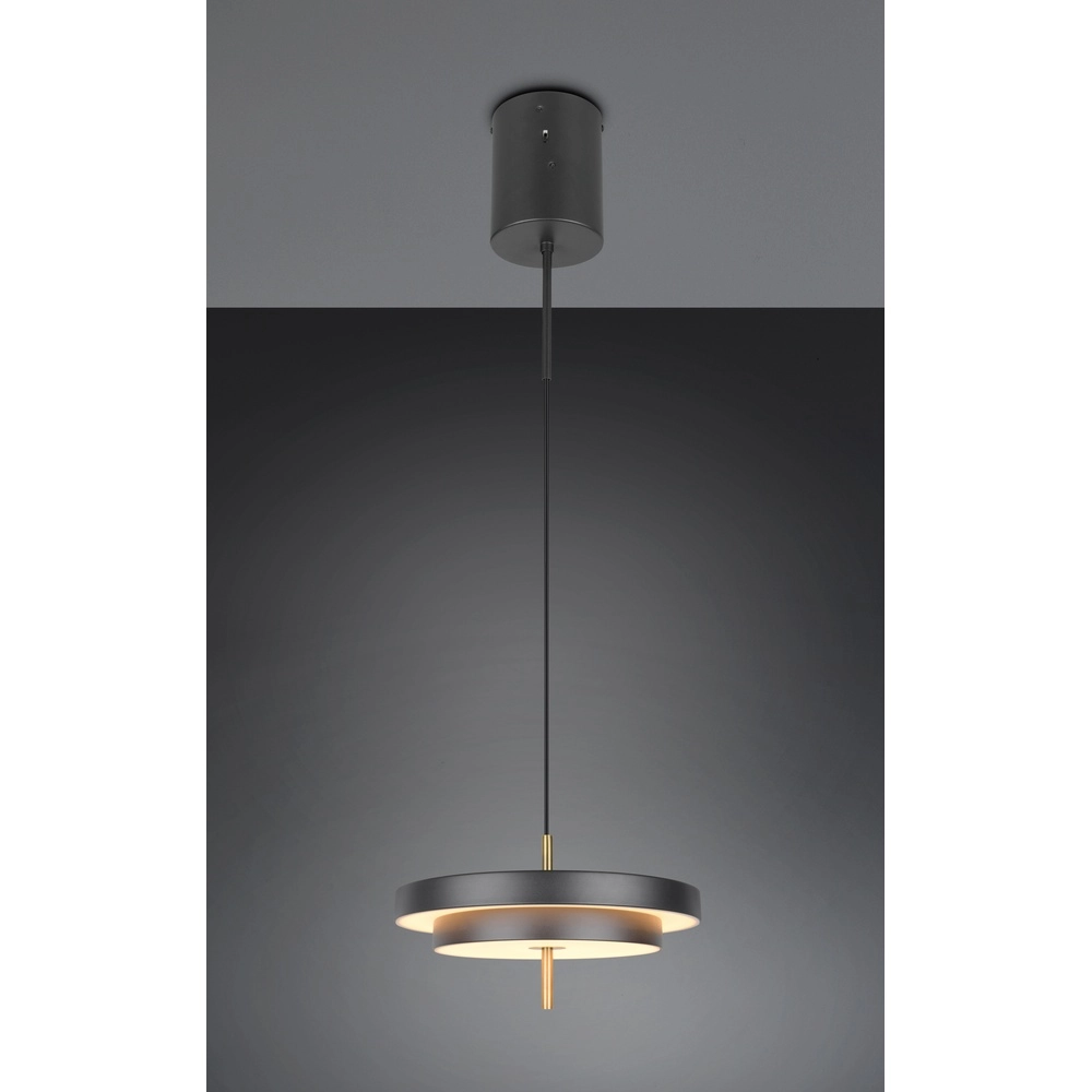 Design pendant lamp Keaton black with gold Ø 40cm