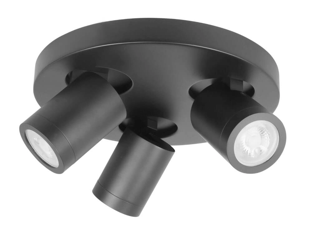 IP44 surface mounted spotlight Oliver 3-light matt black