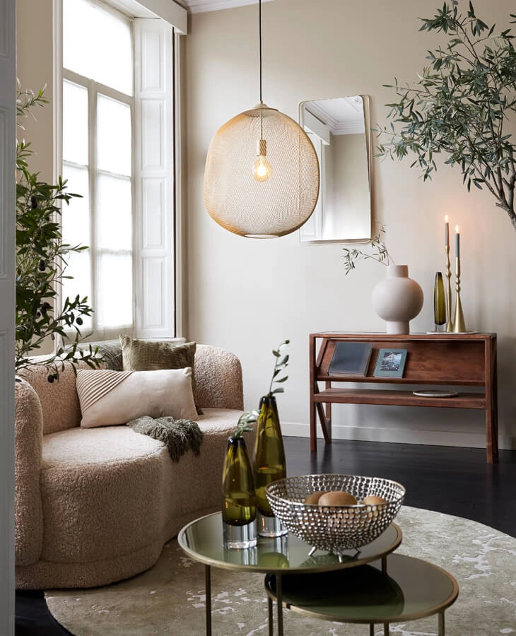 Golden pendant lamp Moroc Ø 40cm Light & Living 8717807605216