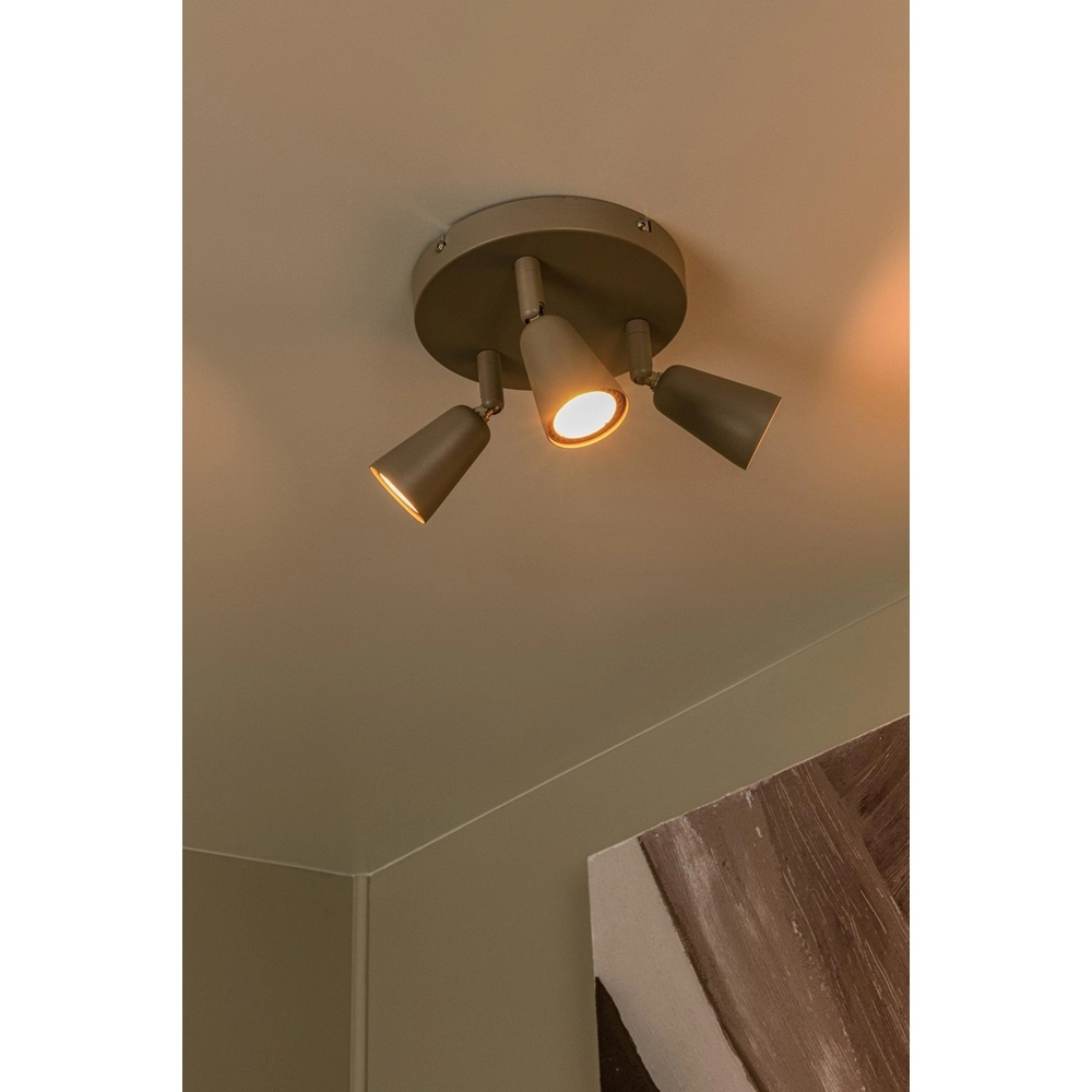 Ceiling spotlight Tiana 3-light taupe Lucide 5411212650412