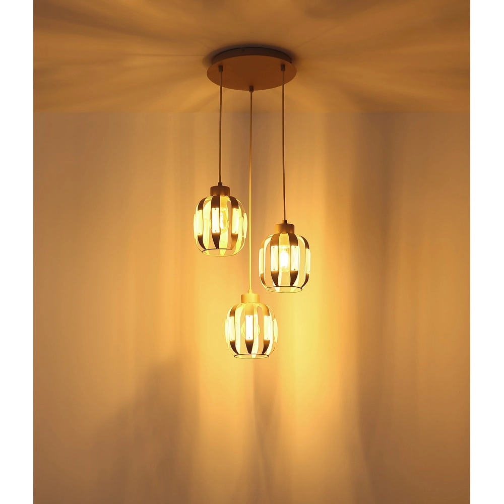 Dining room pendant lamp Arlen 3-light sand brown Globo 9007371583560