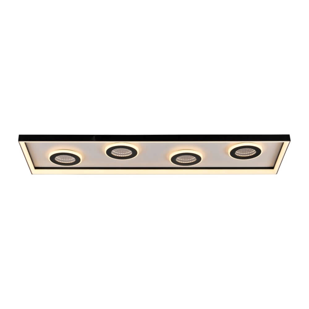 Rectangular ceiling lamp Dune black Paul Neuhaus 4012248384923