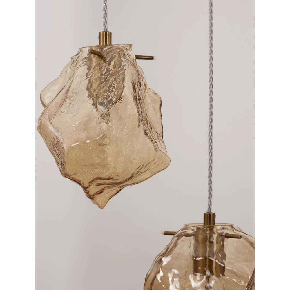Pendant lamp Odelle 5-light gold with amber glass Lyora 5212017434401
