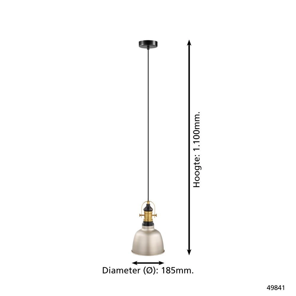 Pendant lamp Gilwell 18,5cm Rose silver with gold Eglo 9002759498412