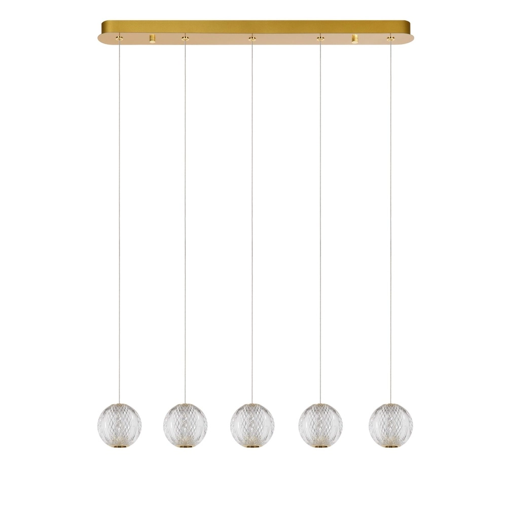 Golden pendant lamp Cintra 5-light