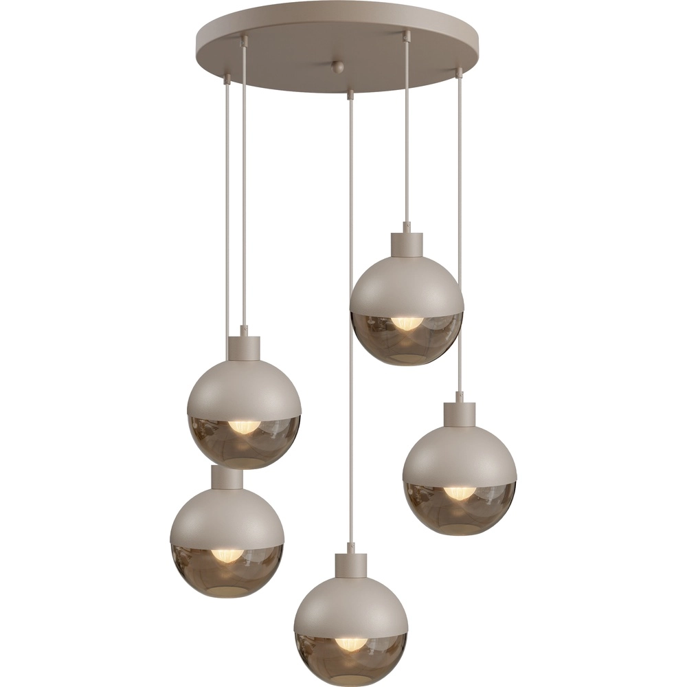 Design pendant lamp Opera 5-light beige terra Ø 50cm