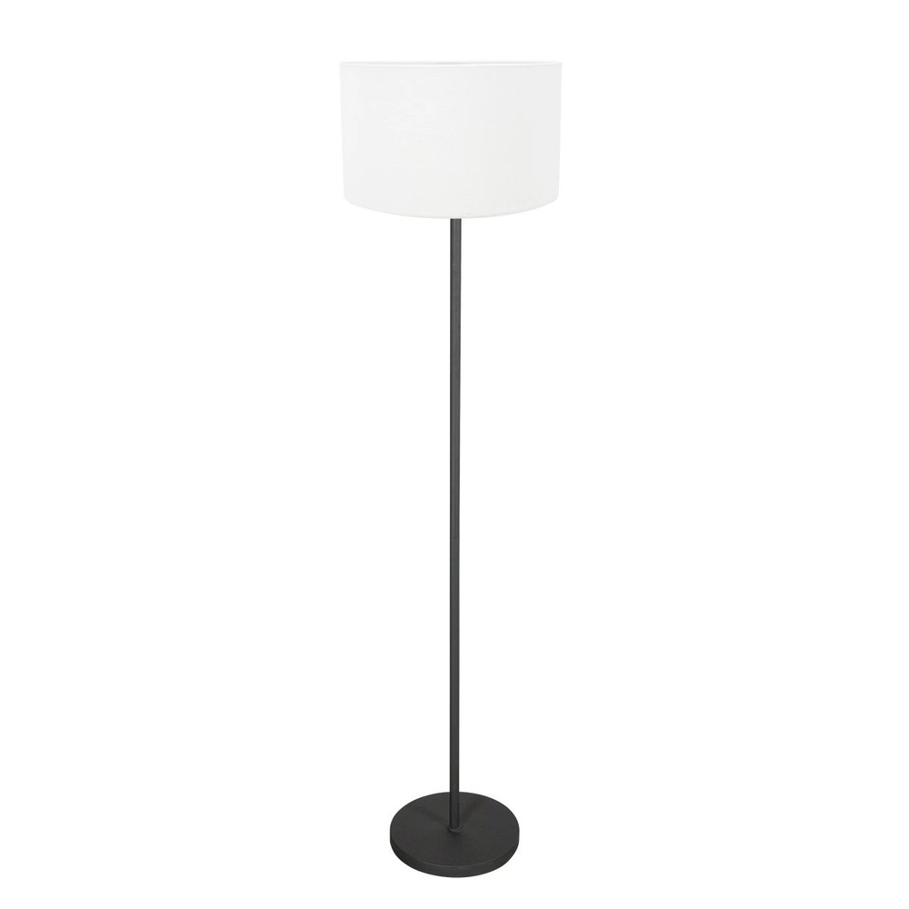 Black floor lamp Noor with white cap Steinhauer 8712746182385