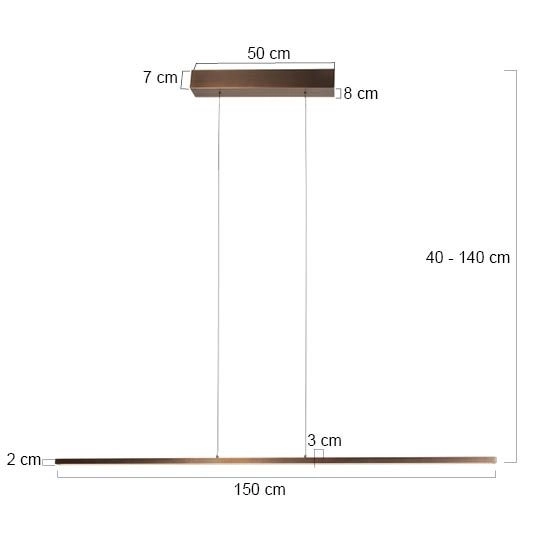 Bronze pendant lamp Bande 150cm design Steinhauer 8712746180954