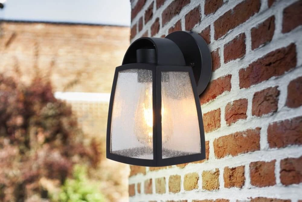 Wall lamp Kelsey black with glass structure Lutec 6939412047607