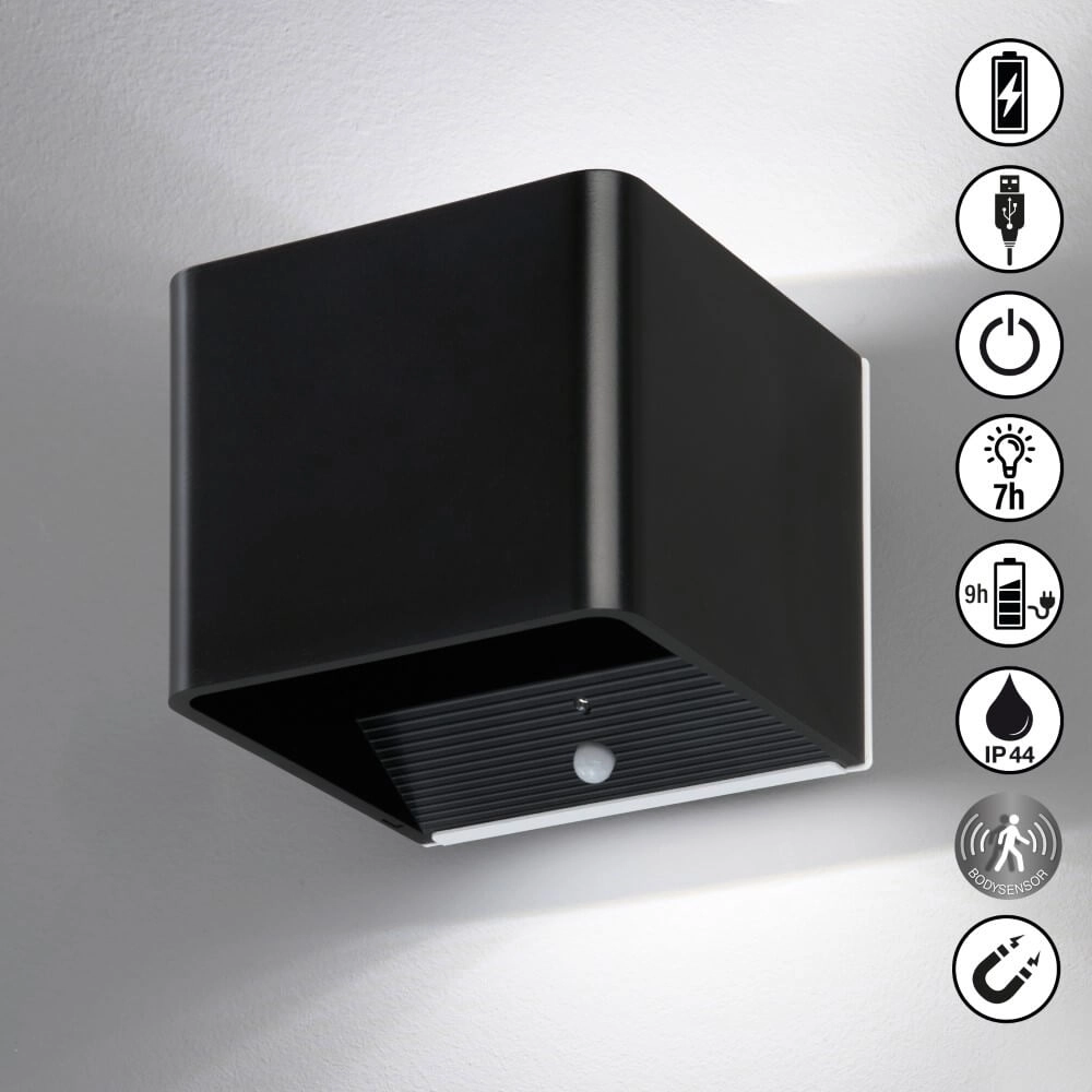Black surface-mounted spotlight Magnetics Rechargeable Fischer & Honsel 4052231300424