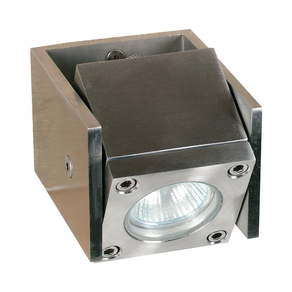 Outdoor wall spotlight Q-Bic Nickel 9cm stainless steel