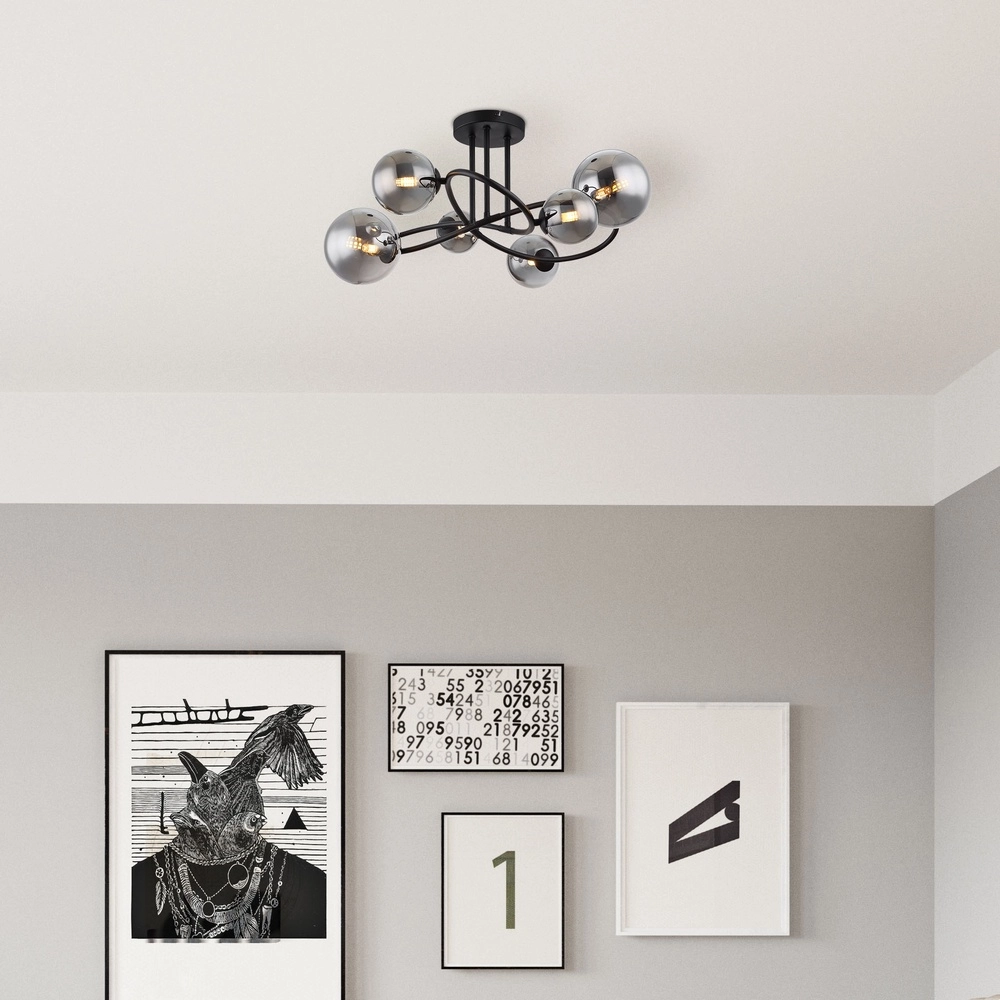 Black ceiling lamp Riha Design Globo 9007371448807
