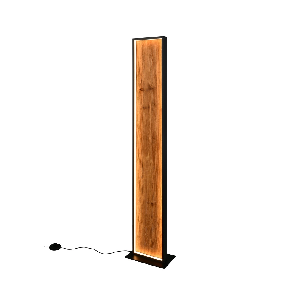 Design floor lamp Kalea black with wood