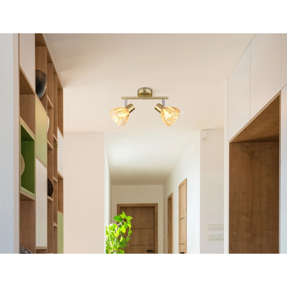 Ceiling lamp 2-lights Zachery Gold Globo 9007371533497