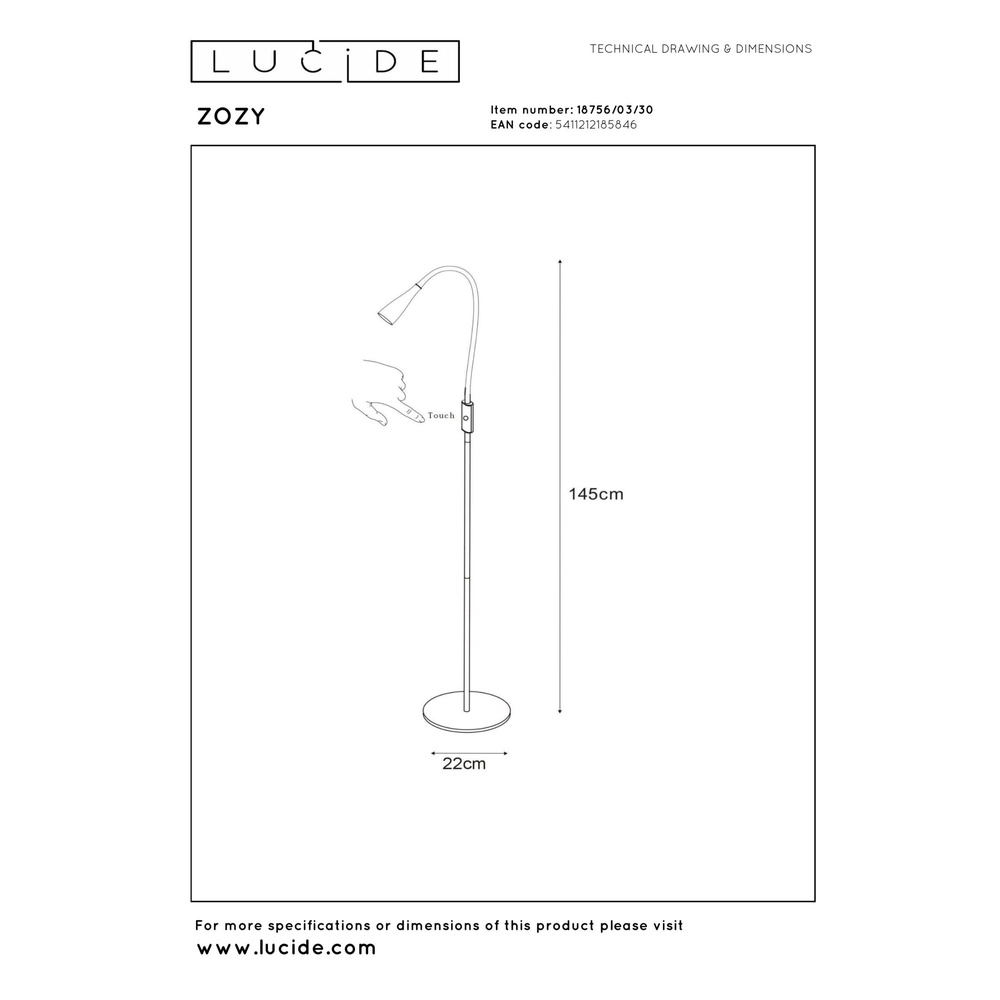 Reading lamp Zozy Black Lucide 5411212185846