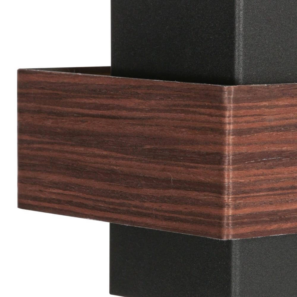 Wall lamp Muro black with wood S Steinhauer 8712746177749