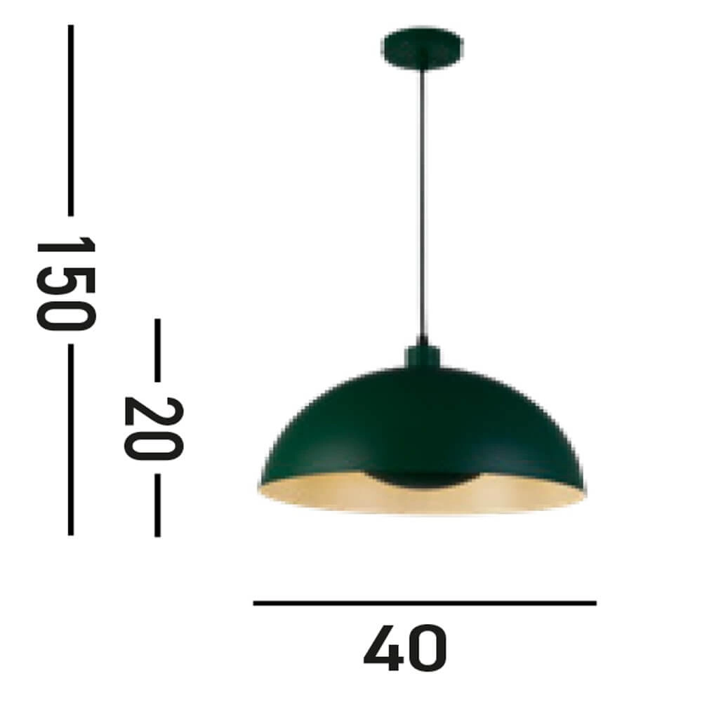 Green pendant lamp Mars Shade 20cm high Searchlight 5053423274270