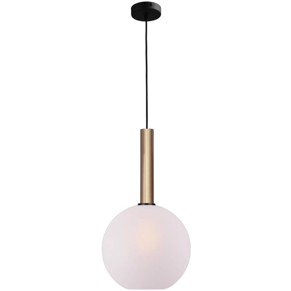 Hanging lamp Ø 30cm Bella 2 Brass gold with matt white glass