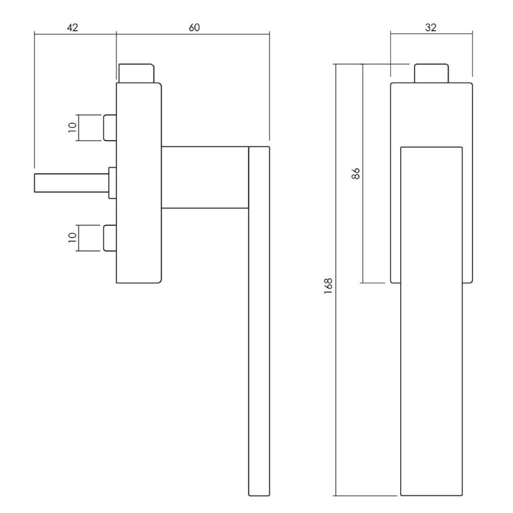Design window handle Diana-Total Lockable anthracite Olivari 8714186478905