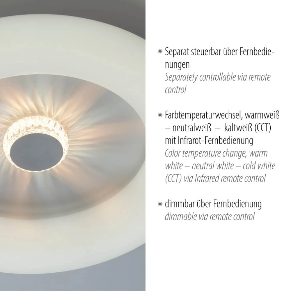 Round ceiling lamp Vertigo white Ø 50cm Just Light 4043689992408