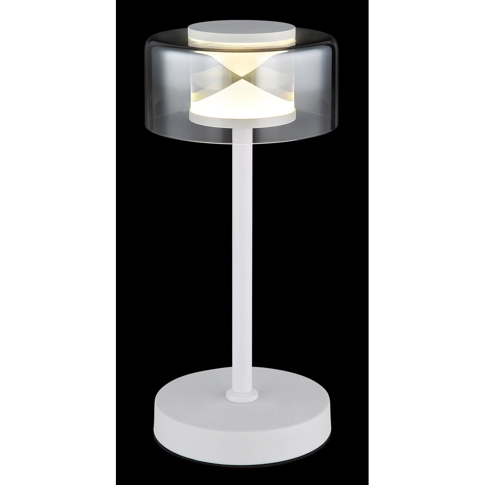 Design table lamp Belinda white with smoke glass Globo 9007371575367