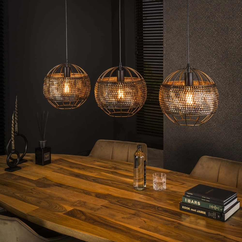Scale look pendant lamp Armor 3x Ø 30cm