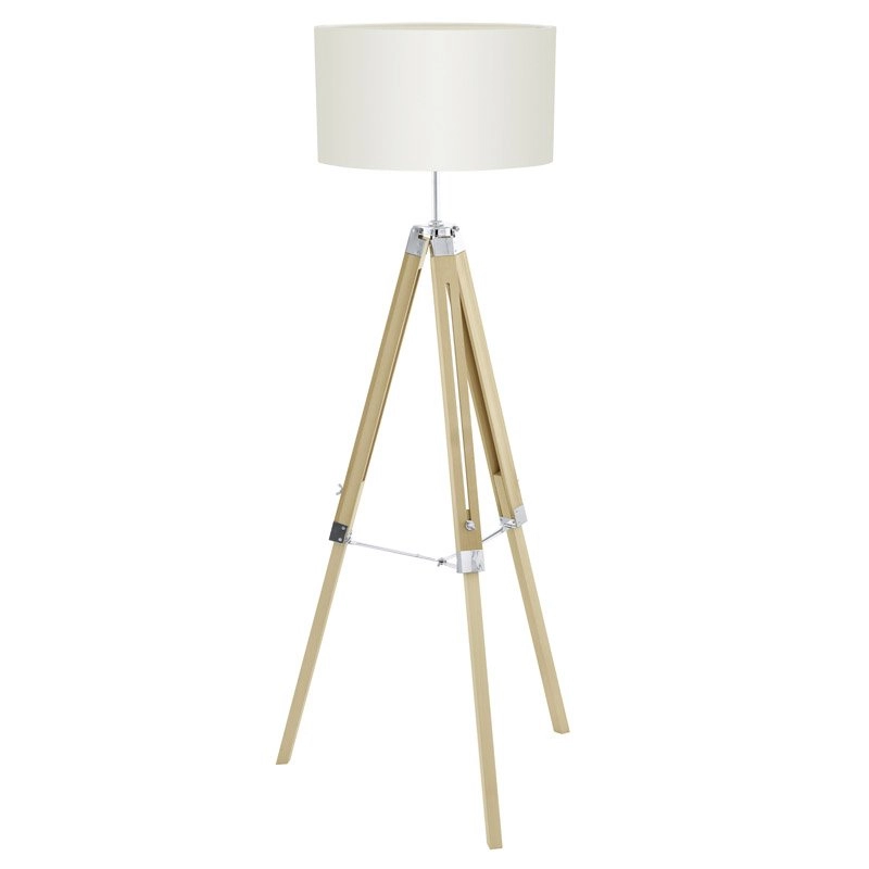 Standing lamp Lantada 106cm Tripod wood with beige