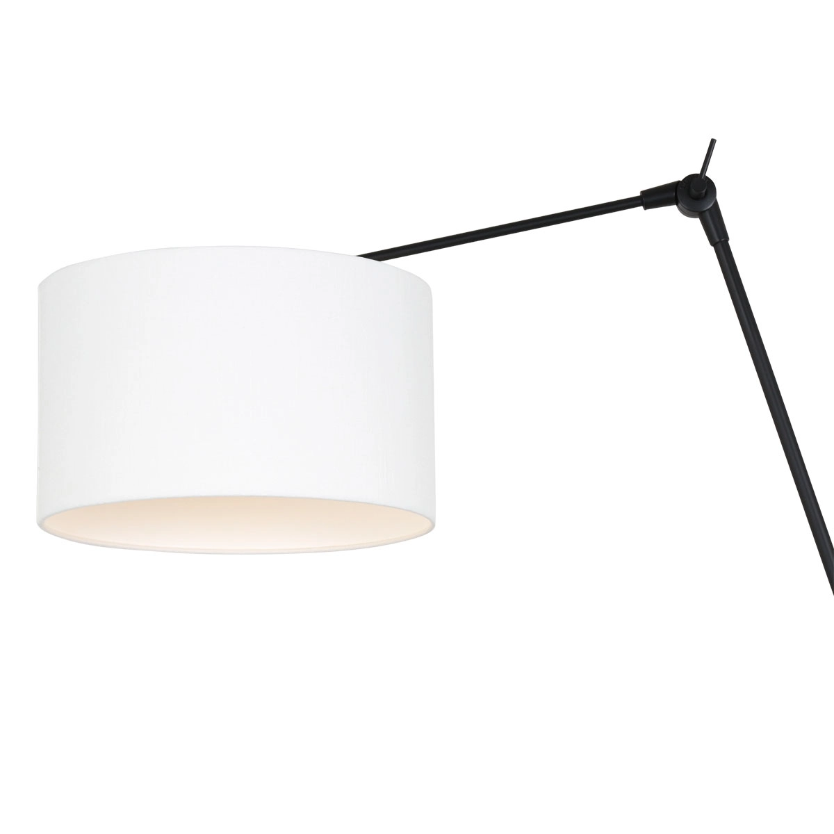 Wall Reading Lamp Prestige Chic black with 30cm white linen lampshade Steinhauer 8712746145908