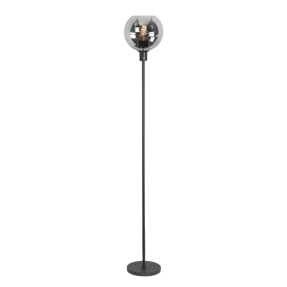 Floor lamp Fantasy black with smoke glass