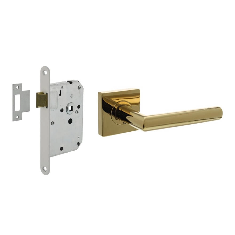 Complete door handle set Bastian brass