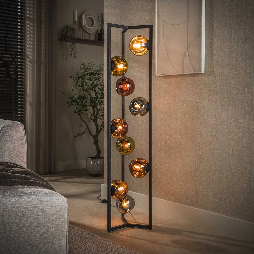 Glass floor lamp Stellar 9-light