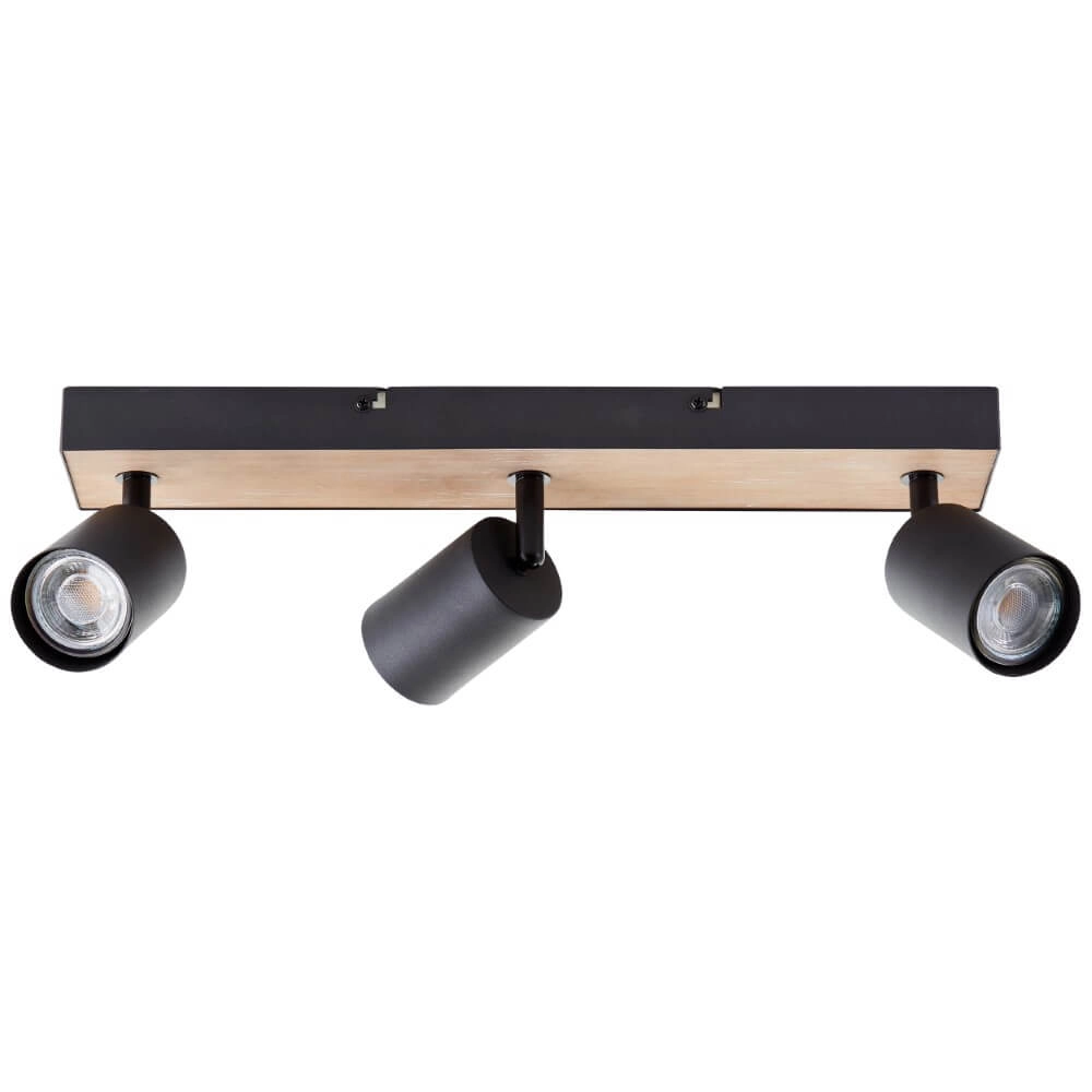 3-light lamp Jello Wood black with wood Brilliant 4004353428395