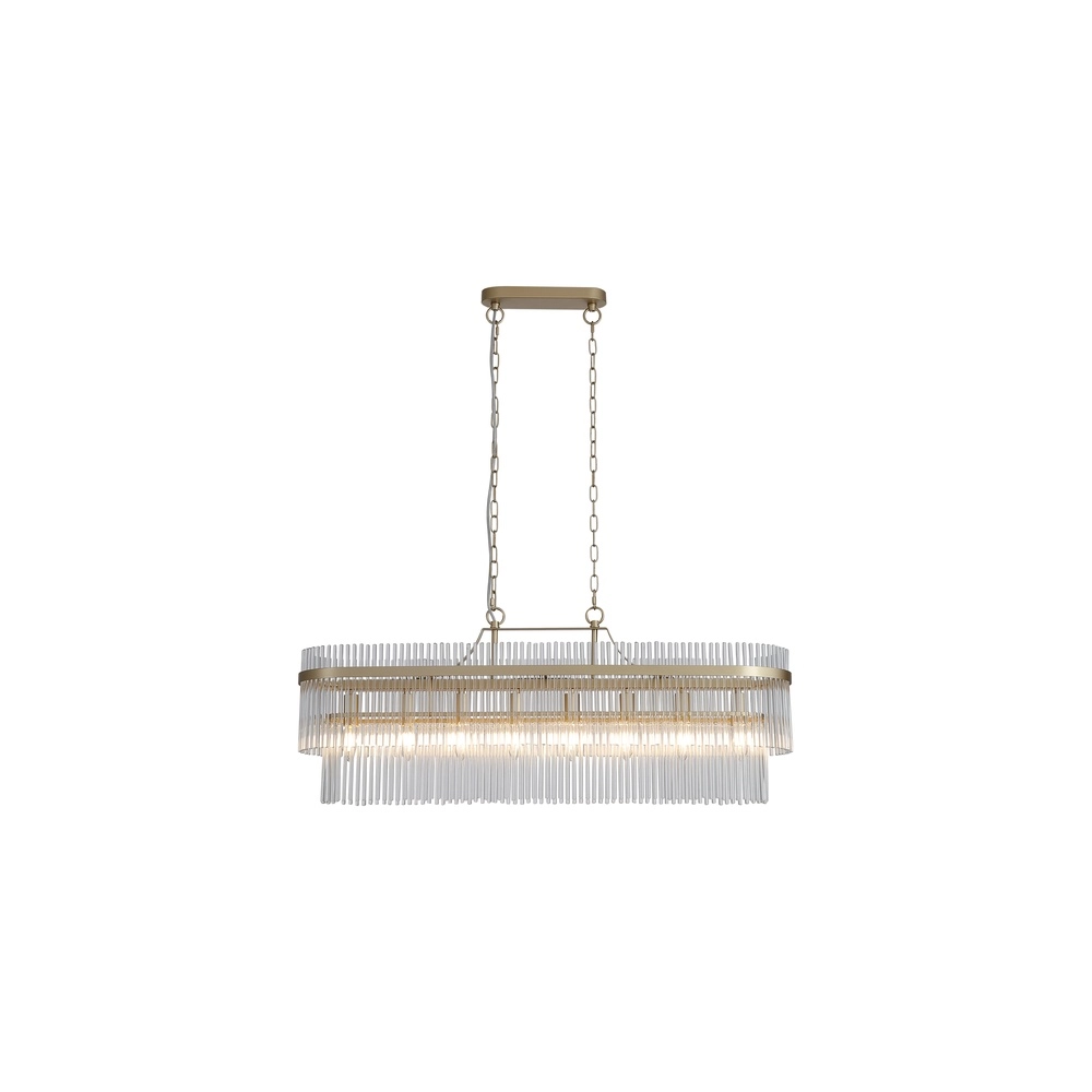 Pendant lamp Lara Gold with clear glass oval