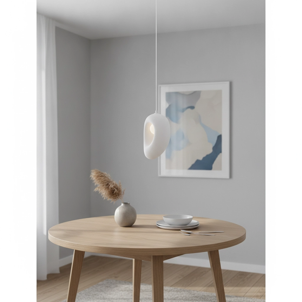 Natural pendant lamp Tempus white 30cm
