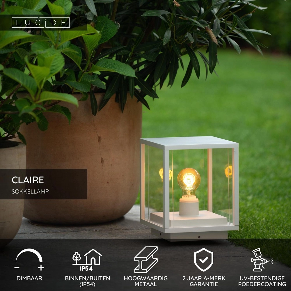 Pedestal lamp Claire for footings white Lucide 5411212272379