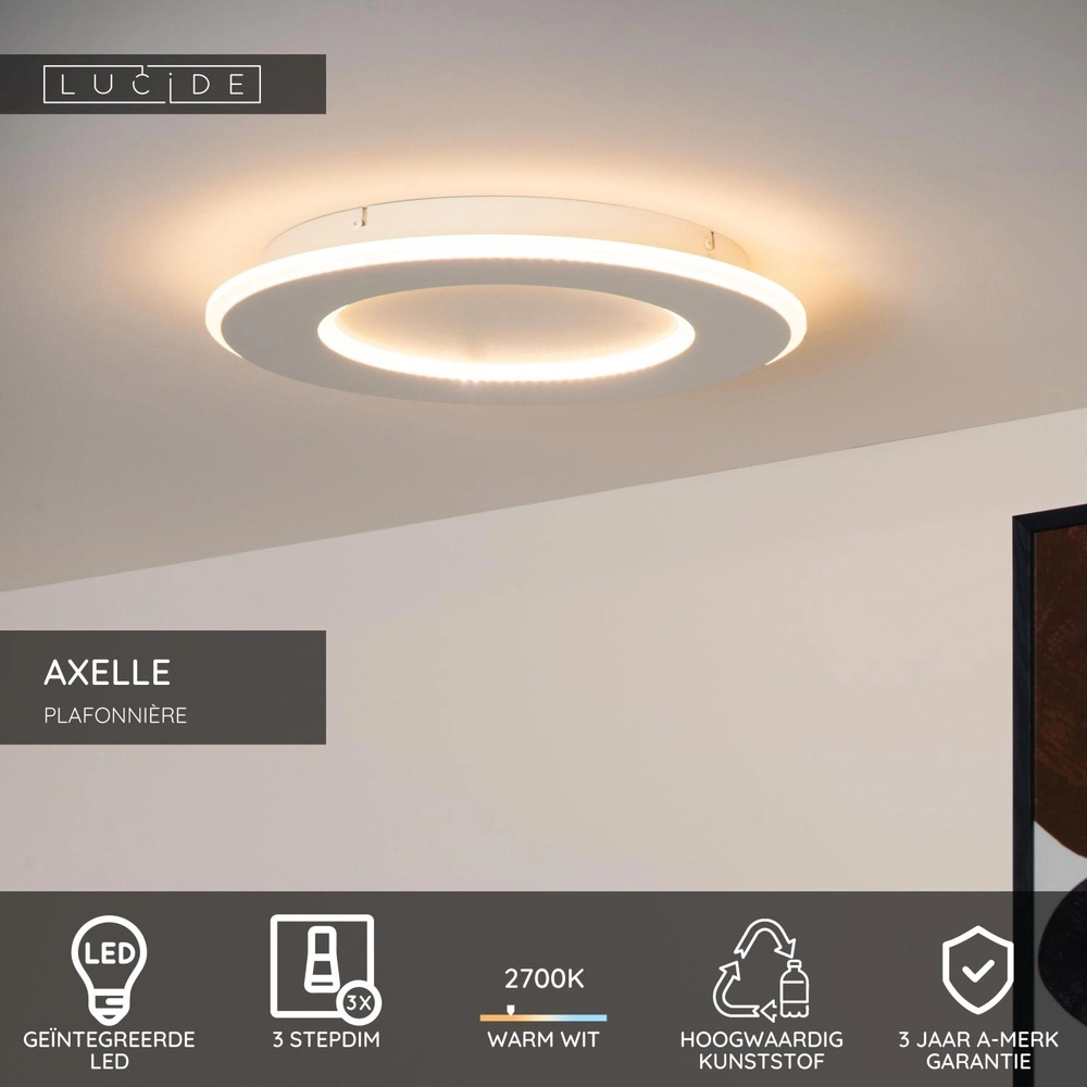 Design ceiling light Axelle white 2700K Lucide 5411212441690