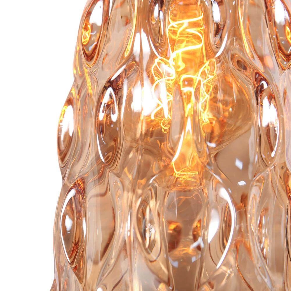 Pendant lamp Vidrio black with amber glass Steinhauer 8712746173710