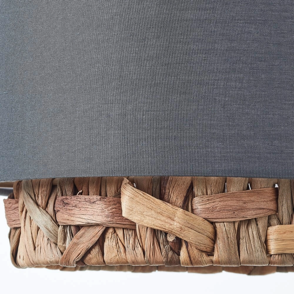 Dining room hanging lamp Waterlilly rattan with gray fabric Brilliant 4004353411885