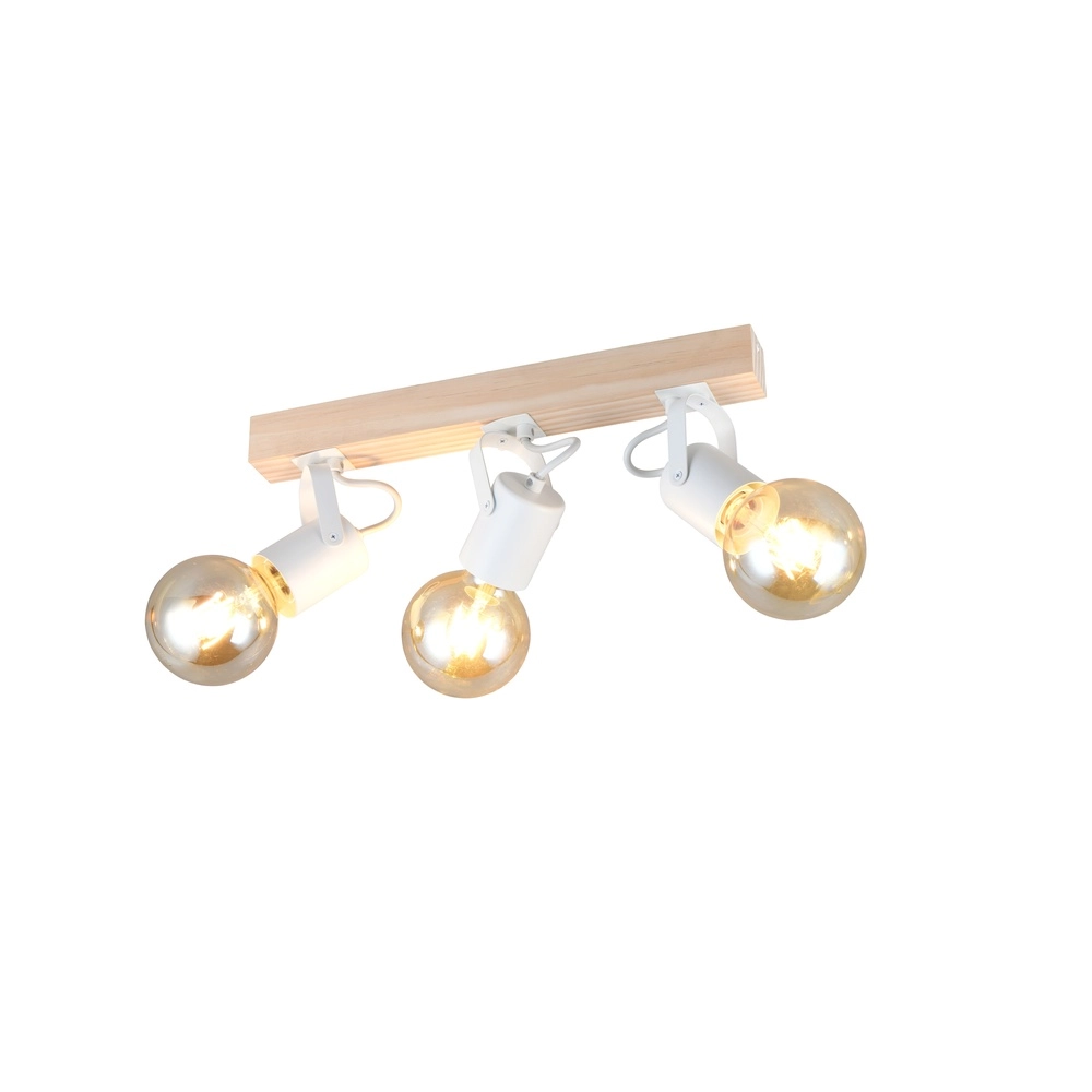 Ceiling lamp 3-lights Lynar white with wood Trio 4017807672015
