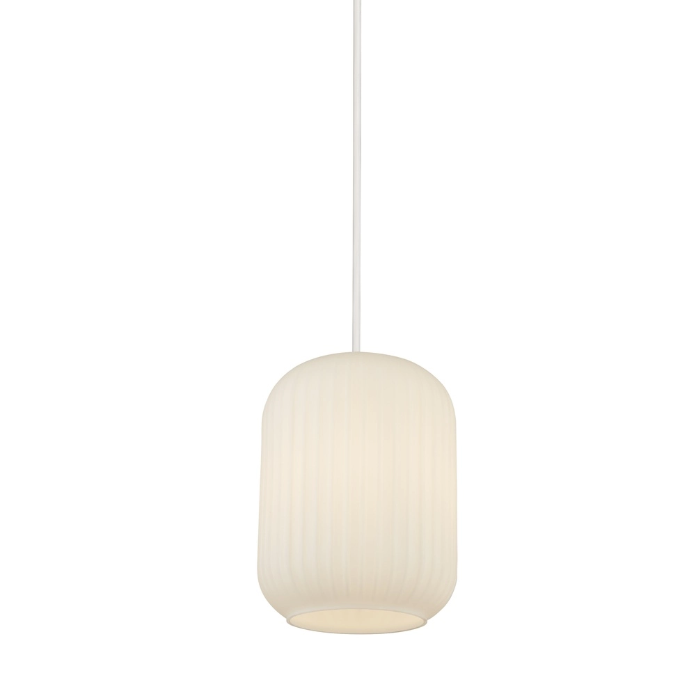Pendant lamp Pearl black with white glass